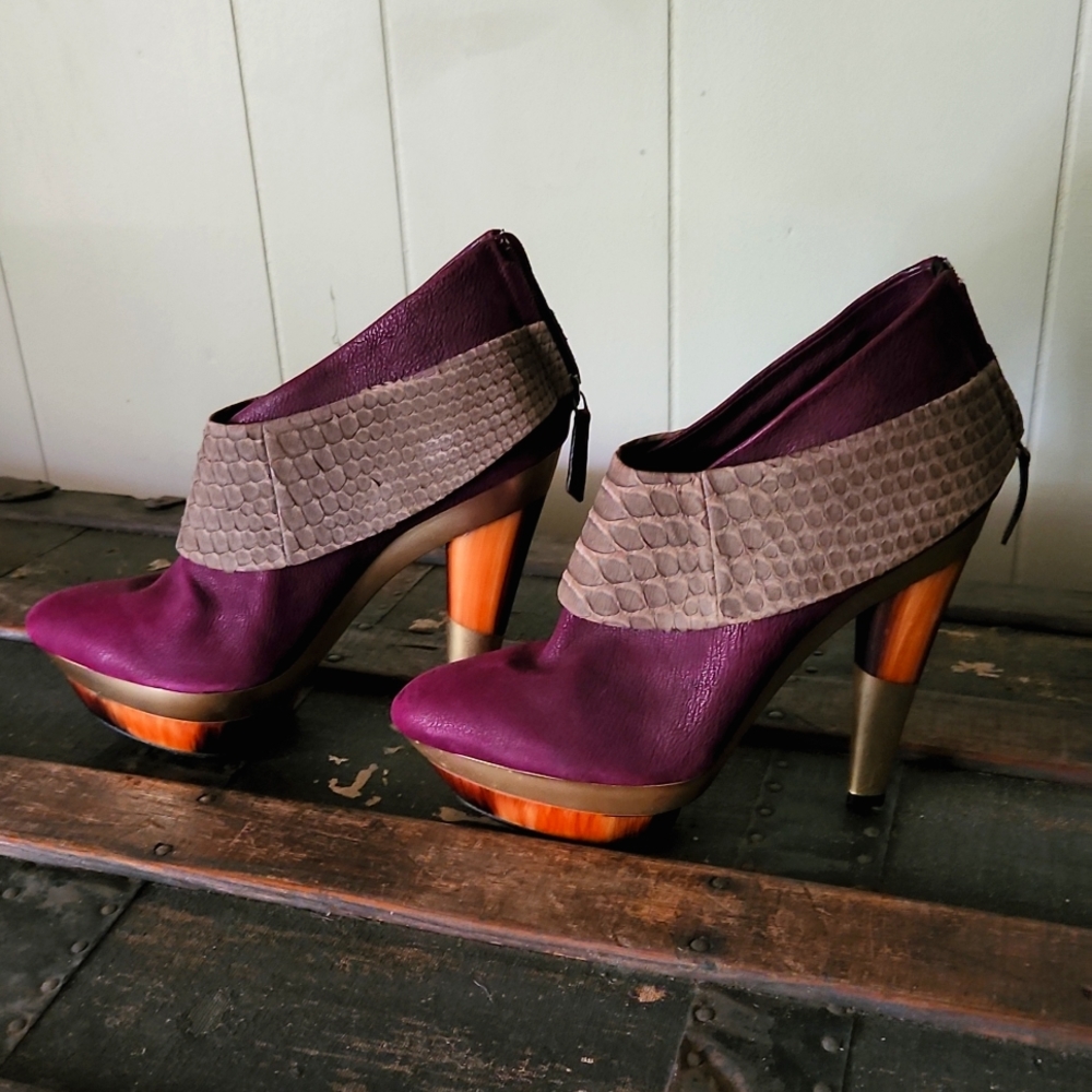 Devi Kroell Leather Platform Booties